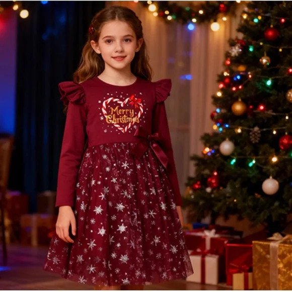 burgundy dress christmas Share Your Story Burgundy Red Shimmer Dress, X-Small - The Mint Julep Boutique main image 1